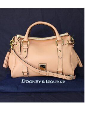 Dooney & Bourke pebbled satchel pink leather Florentine cross body tassel purse